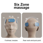 6-Zone Airbag Heat Therapy Head & Eye Massager: Precise Kneading Relaxes Neck and Head, Three-Level Constant Warmth Aids Sleep, Four Modes Switch Freely