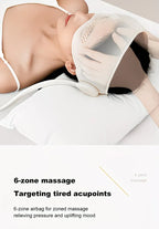 6-Zone Airbag Heat Therapy Head & Eye Massager: Precise Kneading Relaxes Neck and Head, Three-Level Constant Warmth Aids Sleep, Four Modes Switch Freely