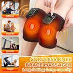 Heated Knee Massager with Heat Therapy – 3 Temp Levels, Vibration Massage, Rechargeable & Adjustable Straps(BLACK)