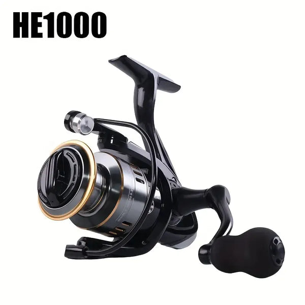 Spinning Reel Fishing Reel, Metal Spool, Metal Handle, 5.2:1 Gear Ratio, 10KG Drag, Smooth and Sensitive Line Output, Left/Right Hand Interchangeable, Rotating Fishing Reel, Suitable for Freshwater and Saltwater（HE1000)
