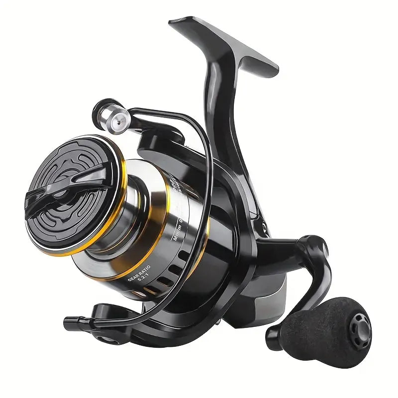 Spinning Reel Fishing Reel, Metal Spool, Metal Handle, 5.2:1 Gear Ratio, 10KG Drag, Smooth and Sensitive Line Output, Left/Right Hand Interchangeable, Rotating Fishing Reel, Suitable for Freshwater and Saltwater（HE1000)
