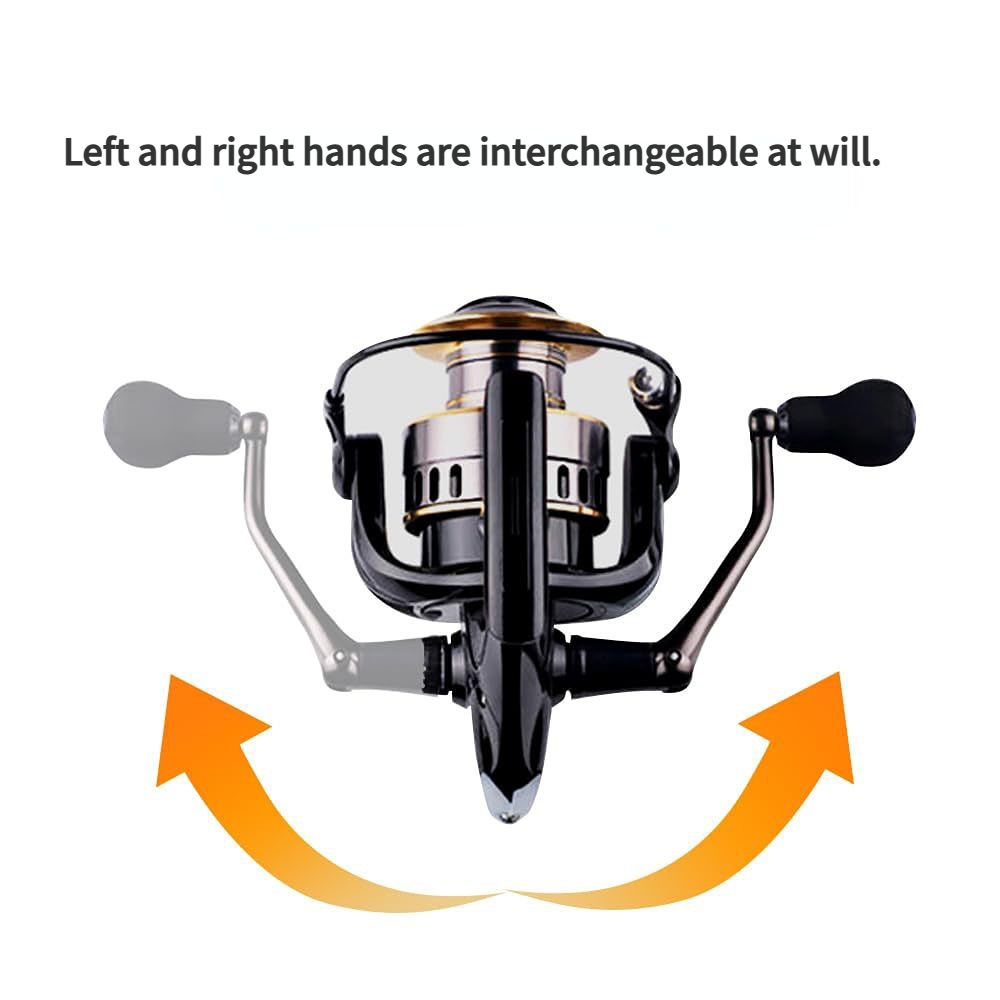 Spinning Reel Fishing Reel, Metal Spool, Metal Handle, 5.2:1 Gear Ratio, 10KG Drag, Smooth and Sensitive Line Output, Left/Right Hand Interchangeable, Rotating Fishing Reel, Suitable for Freshwater and Saltwater(HE2000)