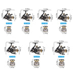 Spinning Reel Fishing Reel, Metal Spool, Metal Handle, 5.2:1 Gear Ratio, 10KG Drag, Smooth and Sensitive Line Output, Left/Right Hand Interchangeable, Rotating Fishing Reel, Suitable for Freshwater and Saltwater(HE5000)
