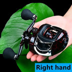 High Speed 18+1BB Baitcasting Reel, Dual Brake System, Max Drag 20lb - Ergonomic Handle, Stainless Steel Durable Spool - Ideal for Carp and Bass Fishing, Suitable for Saltwater and Freshwater, Angler's Choice | Smooth Black Finish(DW121L left hand)