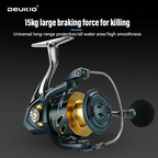 DEUKIO All-Purpose Spinning Reel, 15kg Max Drag + CNC Metal Handle, Zero-Gap Waterproof Design, Ultra-Stable for Landing Big Fish（SA3000)