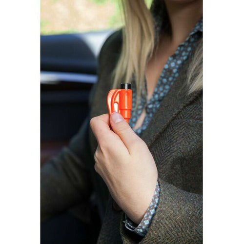 1 Pcs Window Breaker and Seatbelt Cutter Keychain Orange