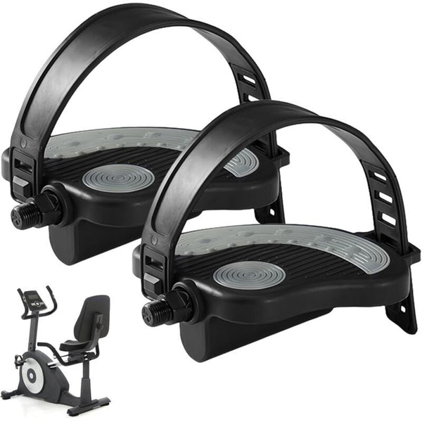 2 Pcs Exercise Bike Pedals Under Desk Bike Pedals, 9 and 16 Stationary Bike Pedals for Exercise Bike Dynamometer Spinning Indoor Pedals