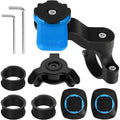 Motorcycle Phone Holder Blue, IPhone Android, Samsung Scooter, Twist and Lock Vibration Damper Compatible with Smartphones for Bicycle Handlebars