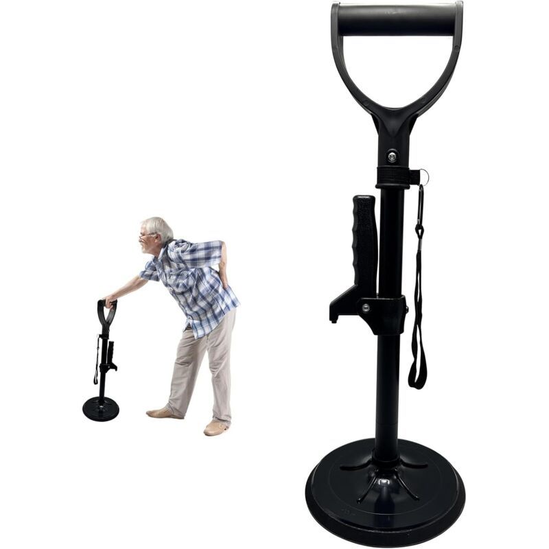 Bed Black, Floor Adjustable Height Maximum Load 200 KG Stability and Support with Hand Rest Getting Aid for the Elderly