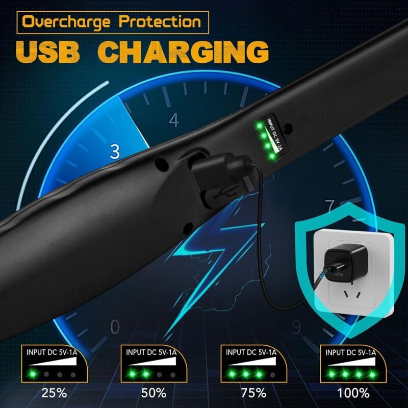 3 Pcs LED Mechanic Lamp Garage, Camping Rechargeable Work Lamp LED Flashlight for Car COB Dimmable Workshop Lamp