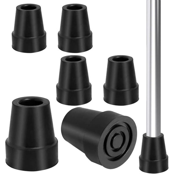 Anti-Slip Rubber Crutch & Cane Tips – 6 Pack