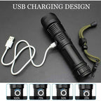 9000 Lumens Ultra Powerful LED Flashlight USB Rechargeable XHP70 Pocket Torch