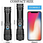 9000 Lumens Ultra Powerful LED Flashlight USB Rechargeable XHP70 Pocket Torch