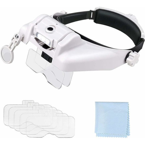 Magnifying Headband Glasses with 3 LED Lights