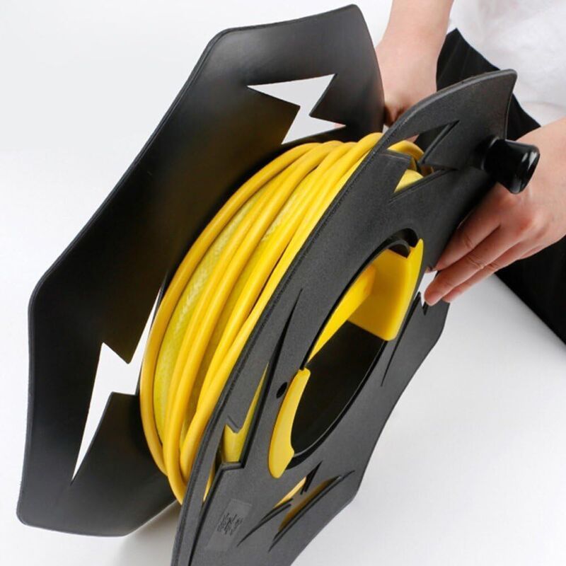 Robust Cable Reel Black, Camping Cables Christmas Garlands Empty Holder for Connection Cables Rotary Reel for Caravan Electric Cables.