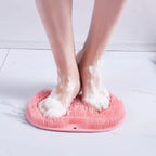 Silicone massage mat for shower back scrubber non-slip suction cups exfoliating blue