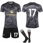 2024-2025 Manchester United Special Edition Black Football Kit for Kids Adult No.17 GARNACHO—max No.17 GARNACHO S