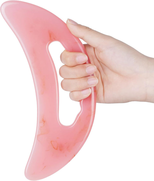 Large Gua Sha Massager, Lymphatic Drainage & Cellulite Massage for Legs, Face, Back & Relaxation Comfort Pink-B