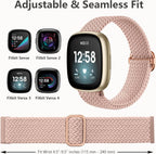 Elastic Braided Nylon Sport Strap for Fitbit Versa - Compatible Straps (Sense/Sense 2)