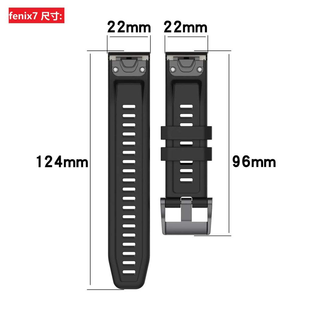 26mm Silicone Strap for Garmin fenix 7X 7 7S 6X 6 Pro 6S 5 5X Plus Smartwatch Bracelet for Garmin Descent mk2i mk3 51mm 12 12 Garmin Fenix 7S