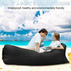 Inflatable Air Lounger with Carry Bag, Portable Inflatable Beach Lounger