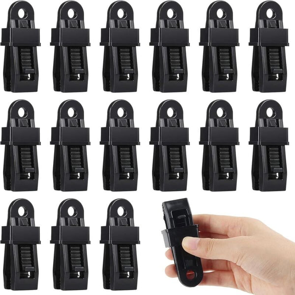 Black Heavy Duty Tarpaulin Clamps for Tents and Covers