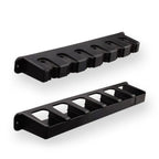 Wall Mounted 6-Slot Fishing Rod Rack, Horizontal Fishing Pole Storage Holder, Heavy Duty Plastic Fishing Rod Wall Organizer with Complete Mounting Hardware for Garage, Boat & Fishing Room
