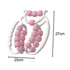 Massage Roller Relax Roller 20 Wheels Tubular Device Arm Leg Massage Circular Leg Clamps for Golfers Elbow Neck Leg Ankle Pink
