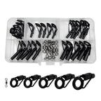35pcs Fishing Rod Repair Kit Rings Wear-Resistant Ceramic Guide Rings Rod Eye Fishing Rod Guides Alconite Rings Set