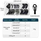 35pcs Fishing Rod Repair Kit Rings Wear-Resistant Ceramic Guide Rings Rod Eye Fishing Rod Guides Alconite Rings Set