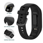 3pcs Soft Silicone Wristbands for Garmin Vivosmart 5 Wristband, Replacement Sports Wristbands in Different Colors for Vivosmart 5, Black-White-Blue