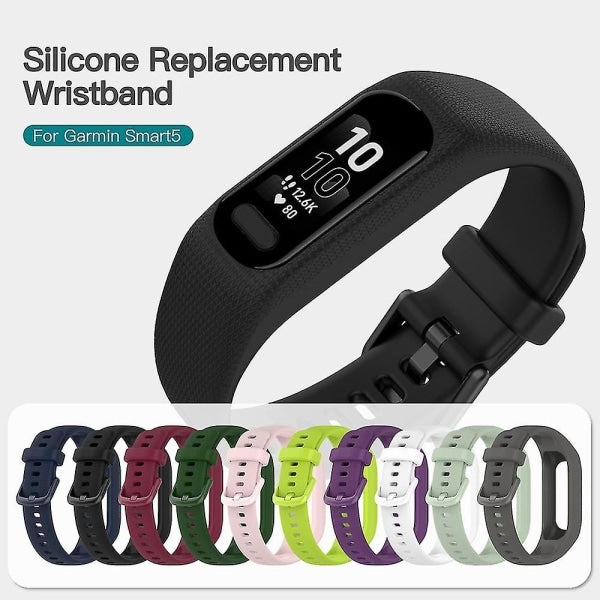 3pcs Soft Silicone Wristbands for Garmin Vivosmart 5 Wristband, Replacement Sports Wristbands in Different Colors for Vivosmart 5, Black-White-Blue