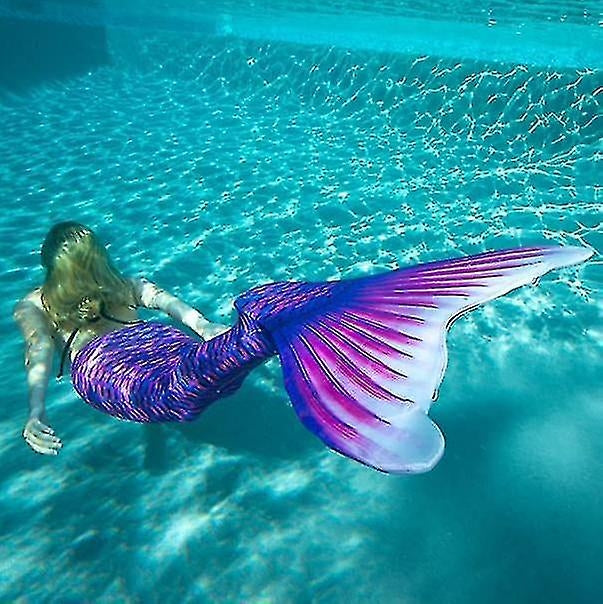 Children's Durable Mermaid Tail for Swimming, Monofin Included - Perfect Purple Adult XL