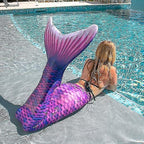 Children's Durable Mermaid Tail for Swimming, Monofin Included - Perfect Purple Adult XL