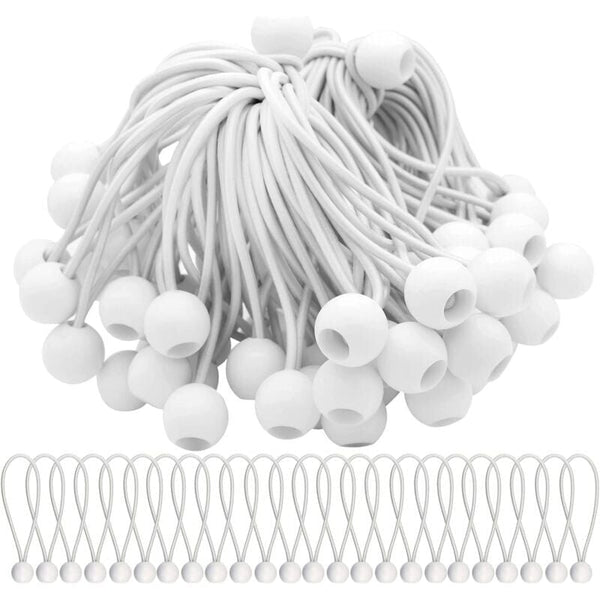 50 elastic rubber straps with balls for marquees, tents, banners, tarpaulins