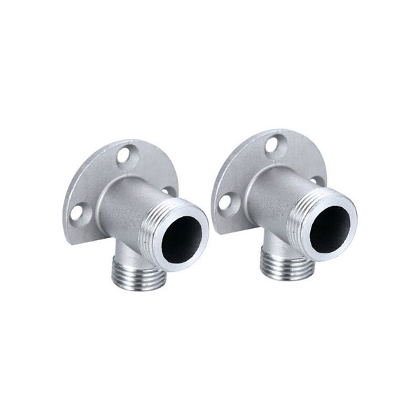 Installation kit for connecting hose to exposed tap. Outdoor shower system thermostatic mixer conversion built into the surface