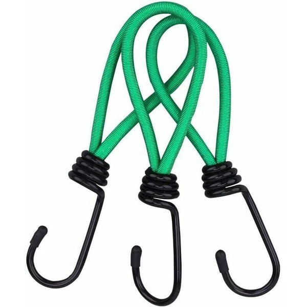 16 Pieces Rubber Straps with Hooks, Tent Rubber Hook, Camping Tent Hook Rubber Strap, for Camping, Tarpaulins, Awnings, Tents--Green