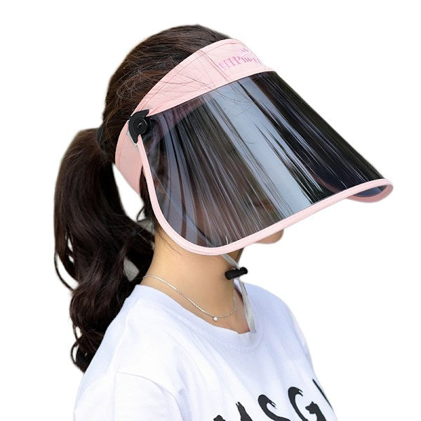 Visor Hat with HD Polarized Lenses, UV Protection, Adjustable Sweatband, Outdoor, Golf, Beach (Pink)