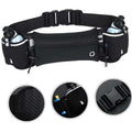 Running Belt with Water Bottles for Active People, Black