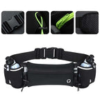 Running Belt with Water Bottles for Active People, Black