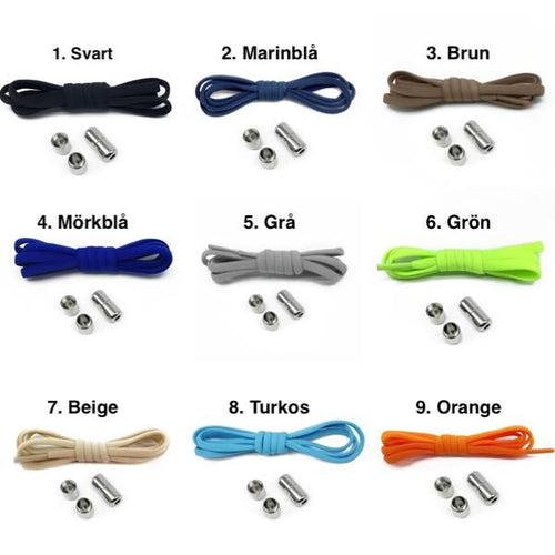 1 Pair Elastic Shoelaces - Black, One Size