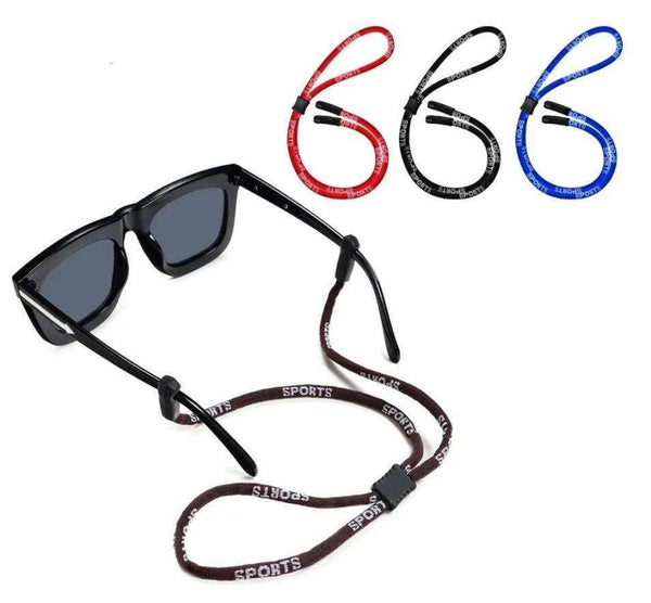 3 Pcs Glasses Cords Adjustable Sports Straps - Black