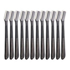 12 pcs Eyebrow Knives, Black