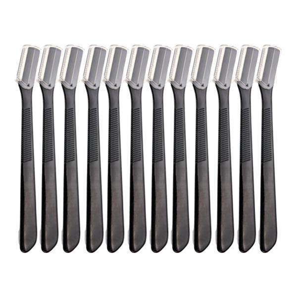 12-Piece Eyebrow Razor Set - Black