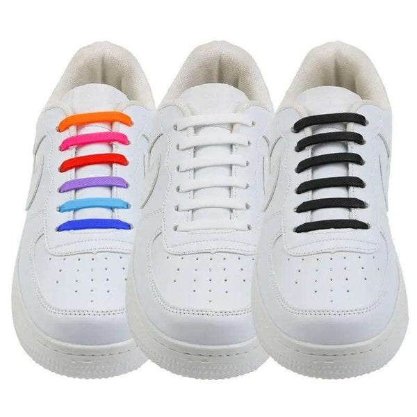 2pcs White No-Tie Elastic Shoelaces, One Size