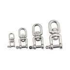 Swivel Shackles Mooring Anchor Chains 304 Stainless Steel Swivel Connector for Marine Boat, 6mm