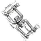 Double Ended Swivel Hook M8 Heavy Duty 360 Rotating Hook Stainless Steel Hanging with Removable Loops for Gym Sandbag Rope Chair Hammock Trapeze Yoga