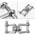 Double Ended Swivel Hook M8 Heavy Duty 360 Rotating Hook Stainless Steel Hanging with Removable Loops for Gym Sandbag Rope Chair Hammock Trapeze Yoga
