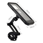 Bike Cell Phone Holder, Waterproof Smartphone Holder with Touch Screen, 360 Swivel, Height Adjustable for up to 6.7 Inch, Motorcycle to Bike, Black