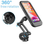 Bike Cell Phone Holder, Waterproof Smartphone Holder with Touch Screen, 360 Swivel, Height Adjustable for up to 6.7 Inch, Motorcycle to Bike, Black